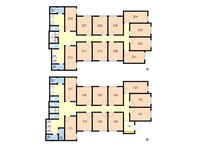 F48 TOKYO β Nakano-Fujimicho 2間取り図