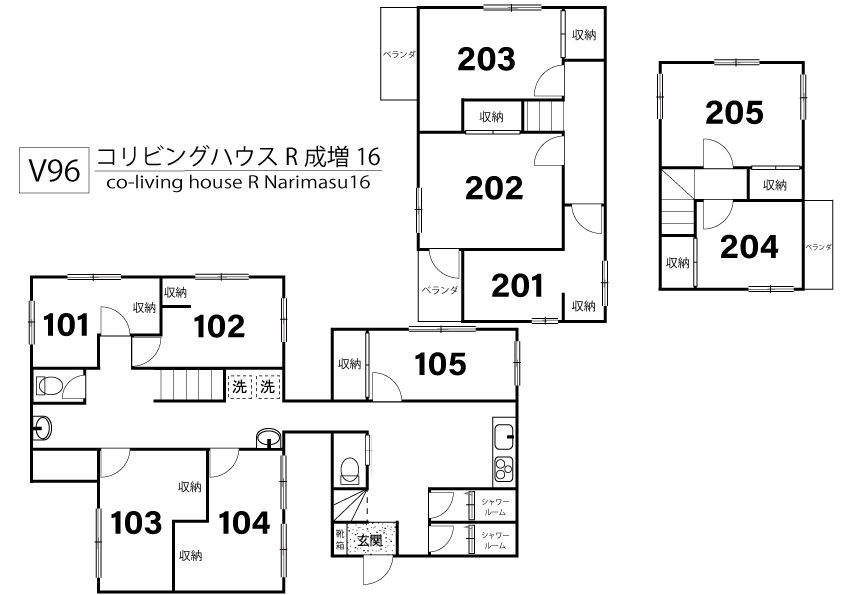 V96 コリビングハウス R 成増 16間取り図