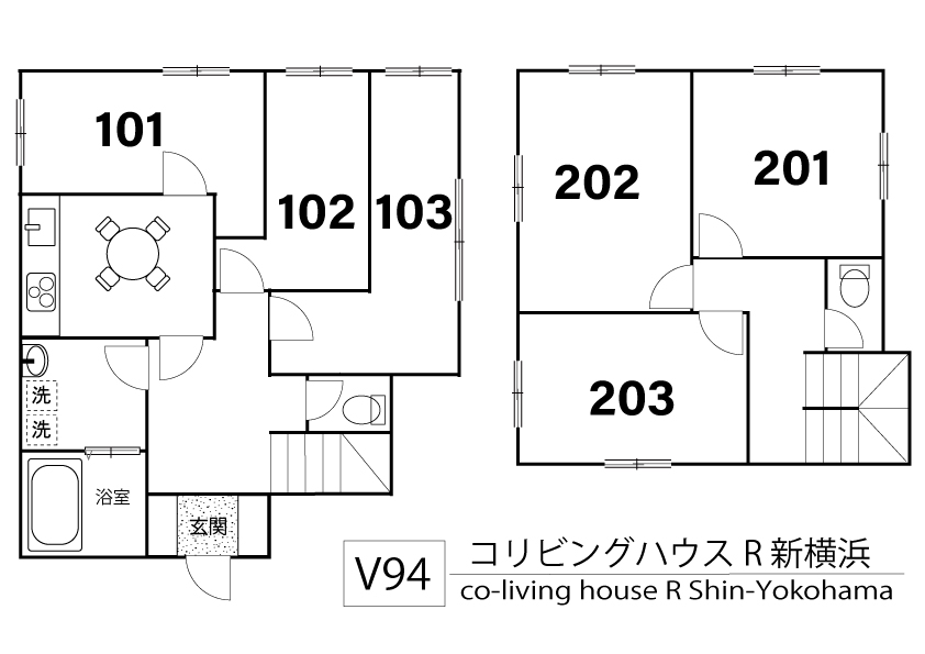 V94 Co-living house R 新横浜間取り図