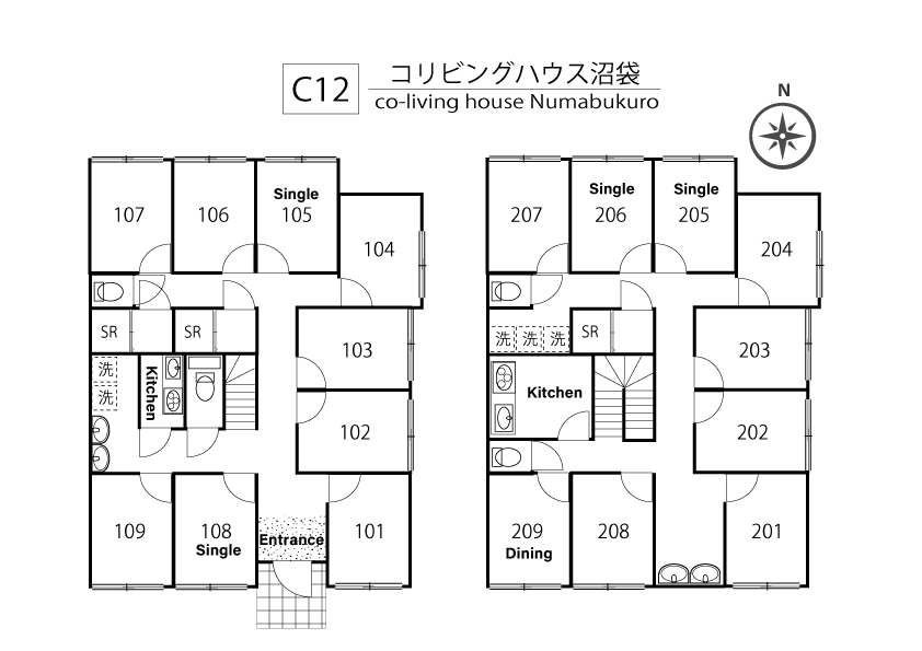 C12/F126 TOKYO β Numabukuro17間取り図