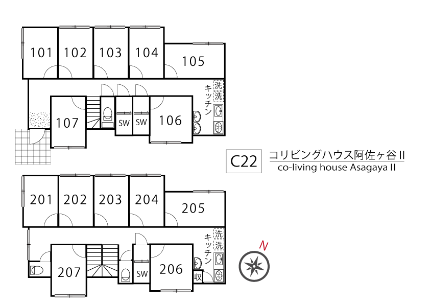 C22/J33 Tokyoβ아사가야7間取り図