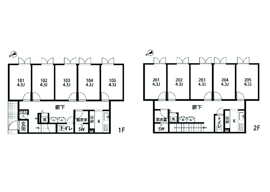 C26 co-living house Kitami間取り図