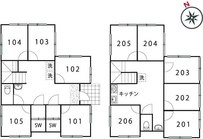 S54/J46 Tokyoβ 舎人7間取り図