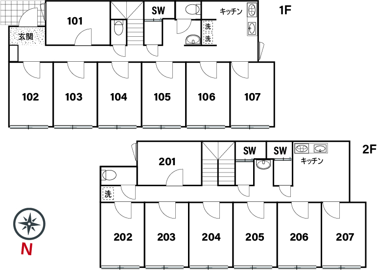 C46/L227 Tokyoβ Kita-ikebukuro 2間取り図