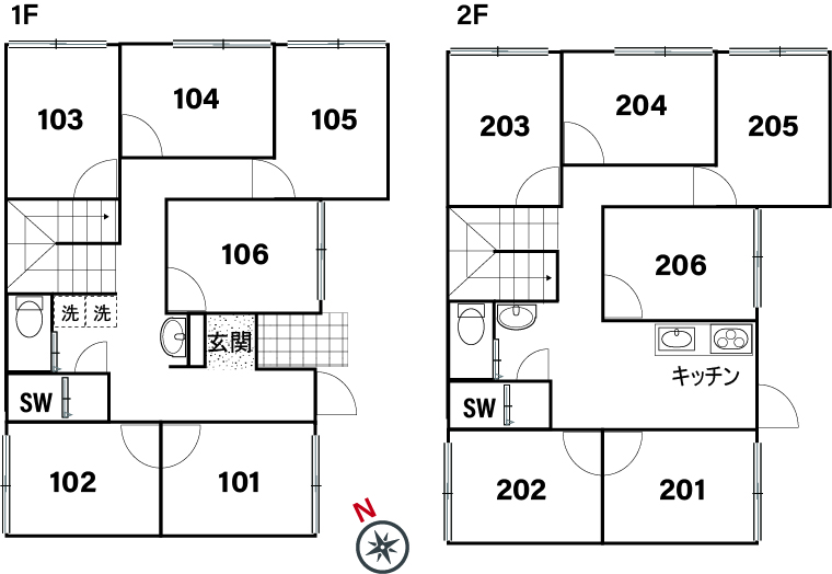 C53 co-living house Shin-egota間取り図