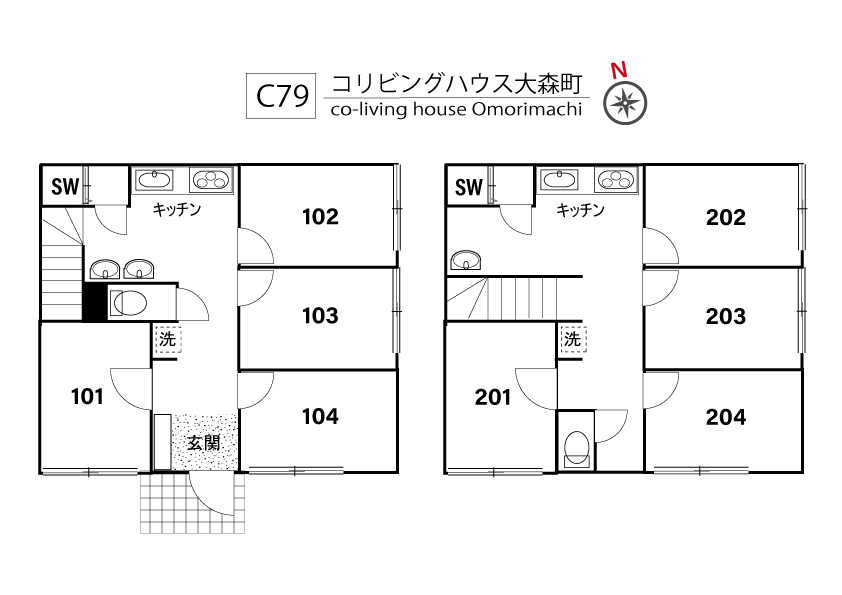 C79/L251 Tokyoβ 大森町1間取り図