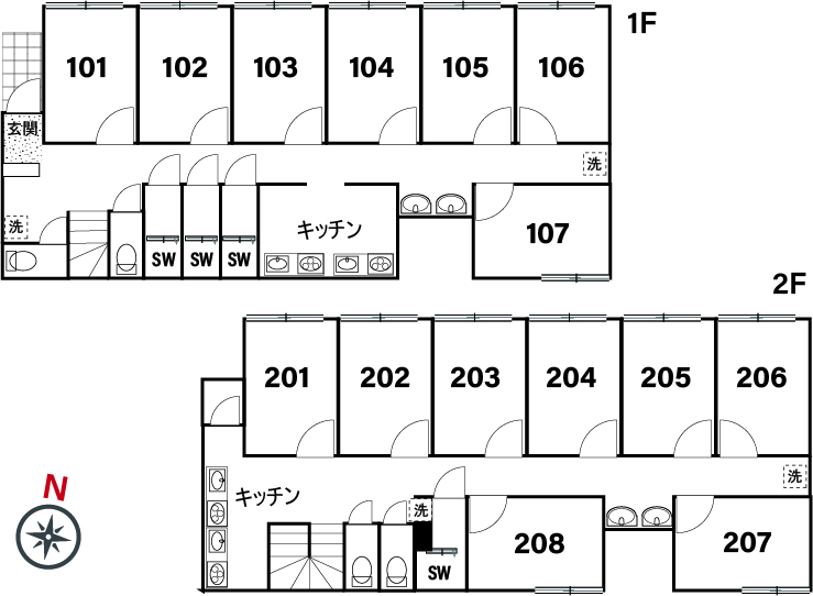 T6/F26 TOKYO β 타케노츠카35 (프레쉐어 타케노츠카Ⅱ)間取り図