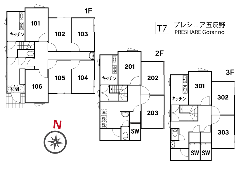 T7/F32 TOKYO β 五反野13間取り図