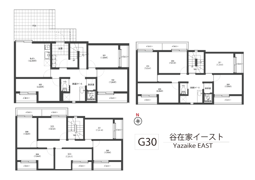 G30/K213Tokyoβ 谷在家7間取り図